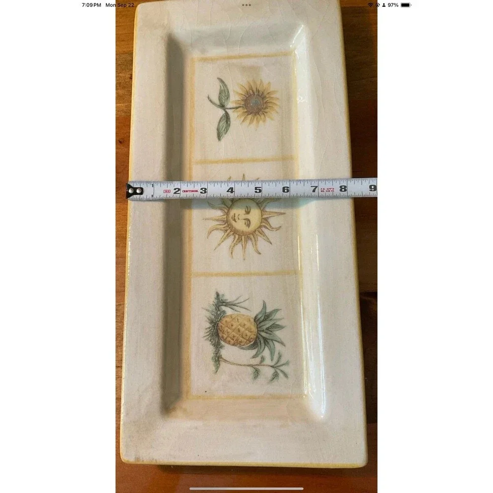Williams-Sonoma Verano Tile Ceramic Large Platter Made in Italy 18” long x 8.5”